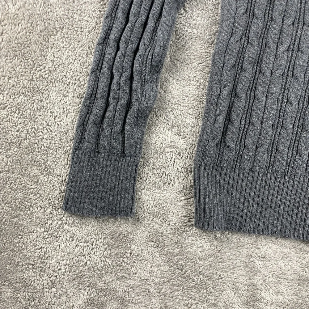 St. John's Bay Turtleneck Long Sleeve Cable Knit‎ Sweater Womens Medium Gray